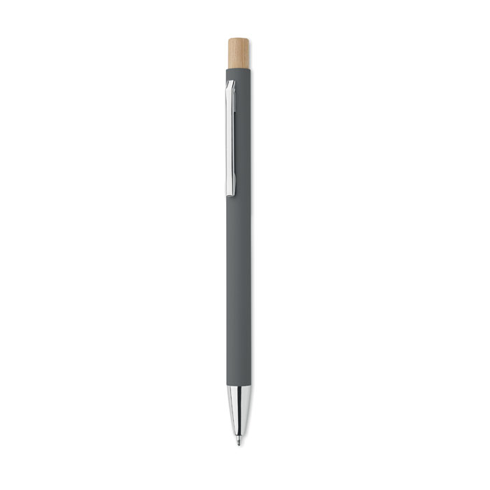 Stylo bille personnalisé aluminium recyclé Bergamo gris pierre